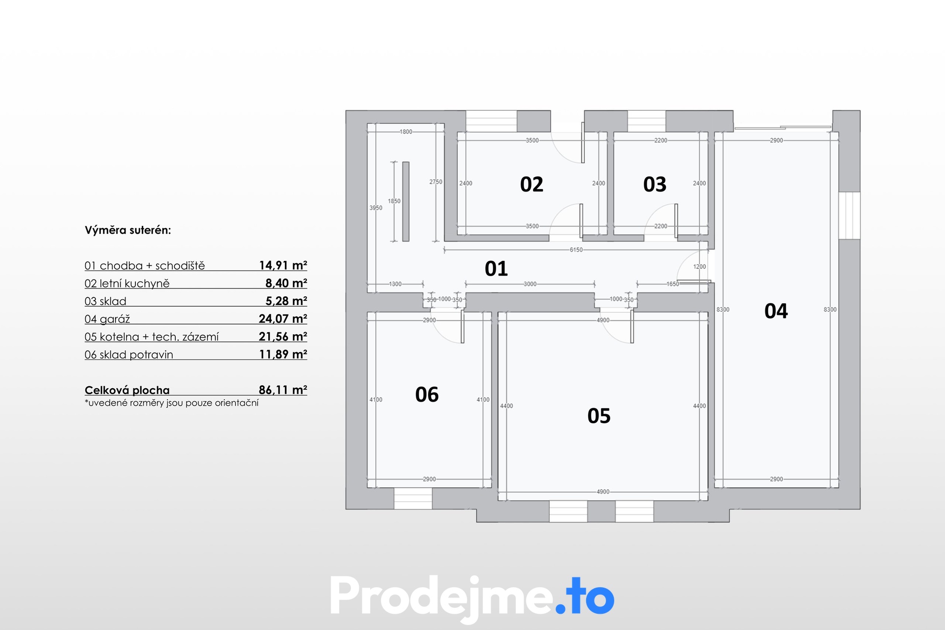 2D půdorys - suterén